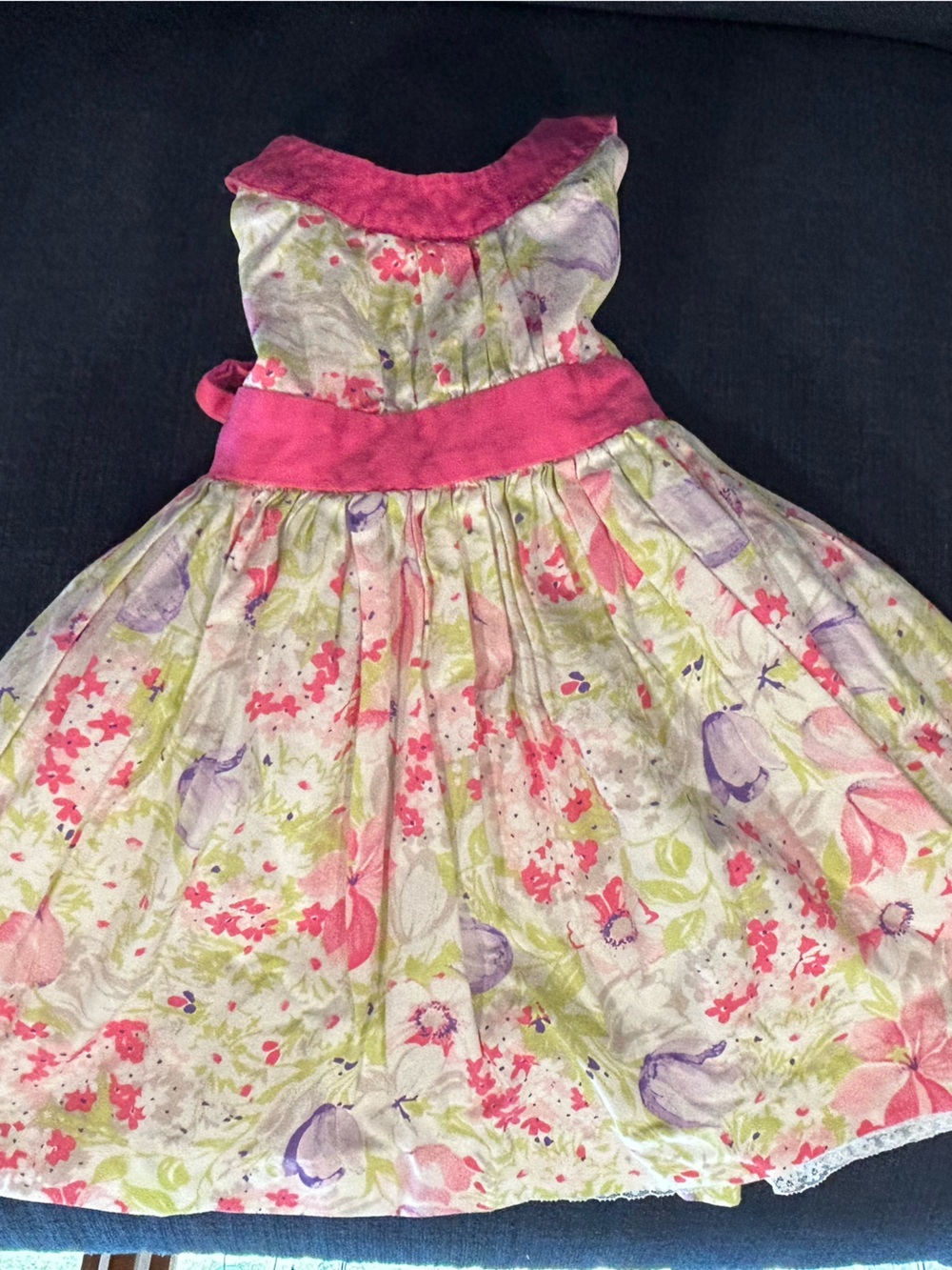 Floral Pink & Purple Girls' Party Dress